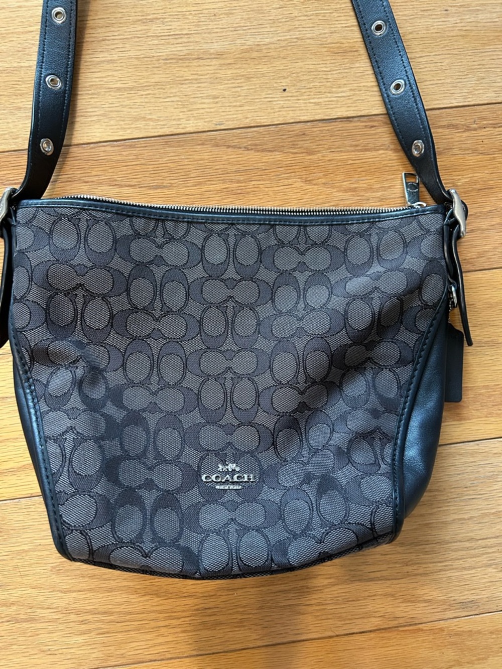Coach Black Interior Logo Patch Crossbody